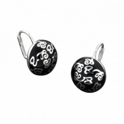 BOUCLE D OREILLE FANTAISIE, FINITION ARGENTEE