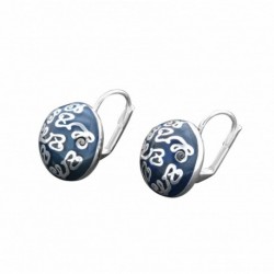 BOUCLE D OREILLE FANTAISIE, FINITION ARGENTEE