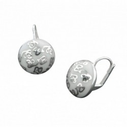 BOUCLE D OREILLE FANTAISIE, FINITION ARGENTEE