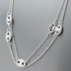 COLLIER FANTAISIE, FINITION ARGENTEE