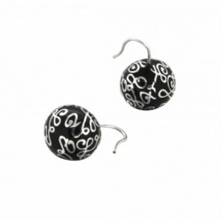 BOUCLE D OREILLE FANTAISIE, FINITION ARGENTEE
