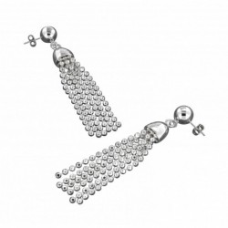 BOUCLE D OREILLE FANTAISIE, FINITION ARGENTEE