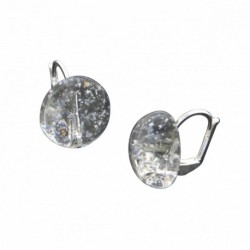 BOUCLE D OREILLE FANTAISIE, FINITION ARGENTEE
