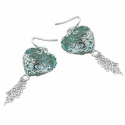 BOUCLE D OREILLE FANTAISIE, FINITION ARGENTEE