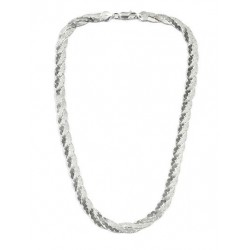 42 cm - maille hearing bone tressée - collier argent