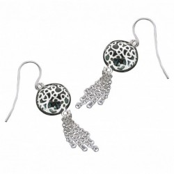 BOUCLE D OREILLE FANTAISIE, FINITION ARGENTEE