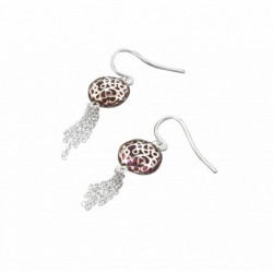 BOUCLE D OREILLE FANTAISIE, FINITION ARGENTEE