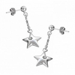BOUCLE D OREILLE FANTAISIE, FINITION ARGENTEE