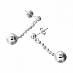 BOUCLE D OREILLE FANTAISIE, FINITION ARGENTEE