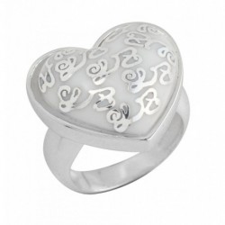 BAGUE COEUR RESINE BLANCHE DECOR LETTRES LZ 56