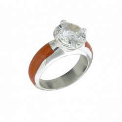 BAGUE CORPS ORANGE ZIRCONIUM ROND TAILLE 56