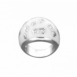 BAGUE BOMBEE RESINE BLANCHE DECOR LETTRES LZ TAILLE 56