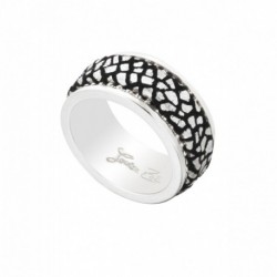 BAGUE CUIR CRAQUELE COULEUR ARGENT