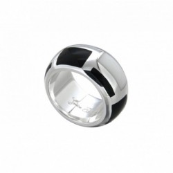 BAGUE JONC RESINE GEOMETRIE BLACK & WHITE