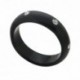 BAGUE ANNEAU RESINE NOIRE 6 CRISTAUX DE SWAROVSKI