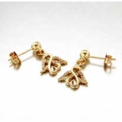 BOUCLE D OREILLES PLAQUE OR COEURS D ANGE