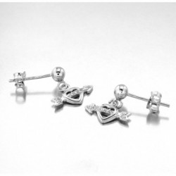 BOUCLES D OREILLES COEUR CUPIDON CZ