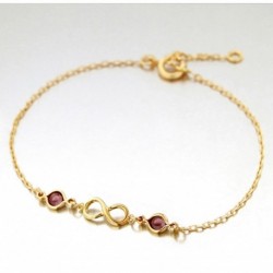 BRACELET POR INFINI+2 PIERRES RONDES VIOLETTES