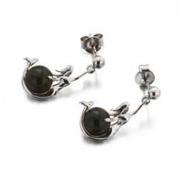 BO ARGENT 925 SIRENE PERLE ONYX