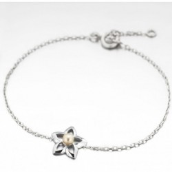 BRACELET ARGENT 925 ETOILE PERLE BLANCHE