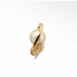 PENDENTIF PLAQUE OR PERLE BLANCHE