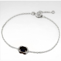 BRACELET 18 CM ARGENT 925 CZ BLEU