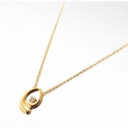 COLLIER 42+3CM PLAQUE OR 1OZ BLEU