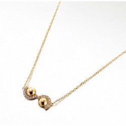 COLLIER 42CM PLAQUE OR FANTAISIE