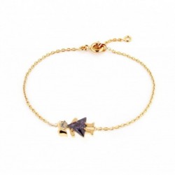 BRACELET 18CM PLAQUE OR FILLETTE CZ AMETHYSTE