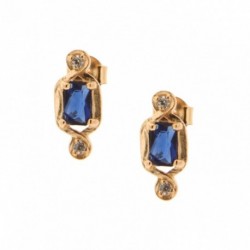 BO PLAQUE OR CZ RECTANGLE BLEU
