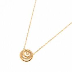 COLLIER 42 CM PLAQUE OR SPIRALE CZ