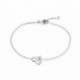 BRACELET 18CM ARGENT 925 COEUR 1CZ