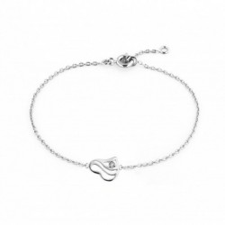 BRACELET 18CM ARGENT 925 COEUR 1CZ