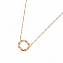 COLLIER PLAQUE OR 42CM CERCLE OXYDE DE ZIRCONIUM