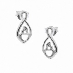 BO ARGENT 925 PUCE MAMAN BEBE