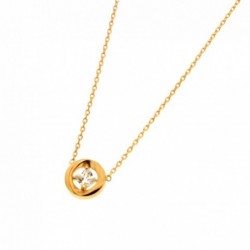 COLLIER 42CM PL OR CERCLE ET OZ