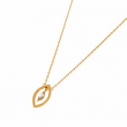 COLLIER PL OR 42 CM OVALE PAMPILLE OZ