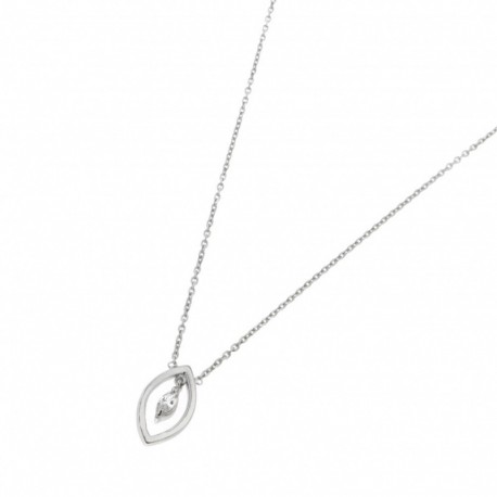 COLLIER ARGT 42 CM OVALE PAMPILLE OZ