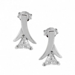 BO ARGENT 925 CZ TRIANGLE