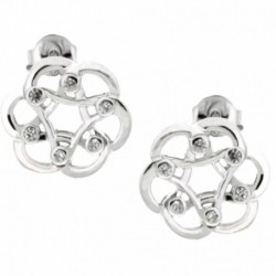 BO ARGENT 925 ROSACE 6CZ