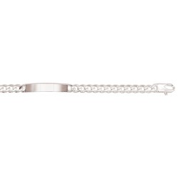 19 cm - 5,2 mm - identité gourmette ultra plate - identité argent