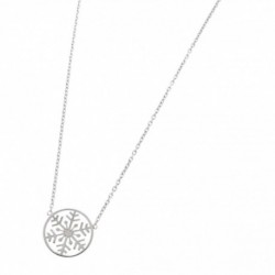 Collier 42cm Argent Cercle Flocon de neige