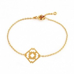 BRACELET 18CM PL OR DOUBLE CARRE