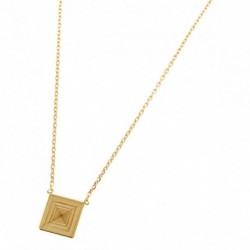 COLLIER 42CM PL OR CARRE GRAVE