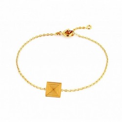 BRACELET 18CM PL OR CARRE GRAVE