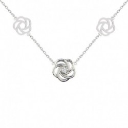 COLLIER 42CM ARGT FLEUR CERTI D UN OZ