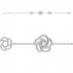 BRACELET 18CM ARGT FLEUR CERTI D UN OZ