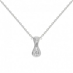 COLLIER 42CM ARGT QUILLE ORNEE DE OZ