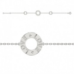 BRACELET 18CM ARGT CERCLE LOVE
