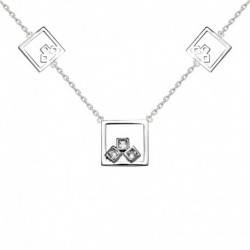COLLIER 42CM ARGT CARRE CERTI DE 3 OZ